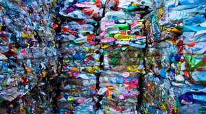 Baled plastic for recycling